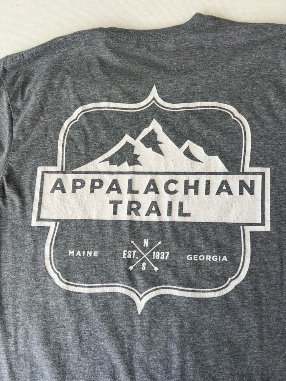 Mens Crewneck Appalachian Trail T-Shirt - Gray est: size: S-M - Picture 7 of 7